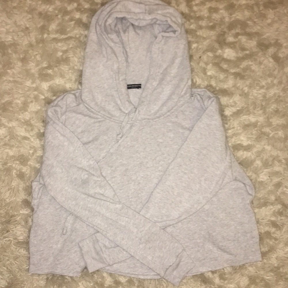 BRANDY MELVILLE cropped grey hoodie